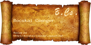 Bocskai Csenger névjegykártya